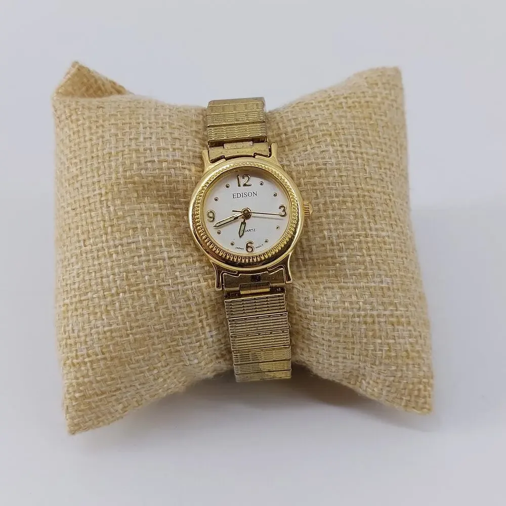 Edison Watch Gold Tone Bracelet Watch Wristwatch Japan Movt